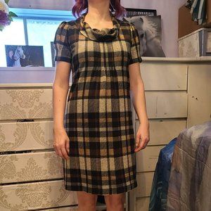 Jessica Howard size M plaid brown and beige office dress